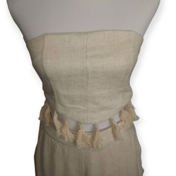 Lilyful Cream Vacay Tassel Pant Set with Fringe Sz.S NWT. - Picture 3 of 11